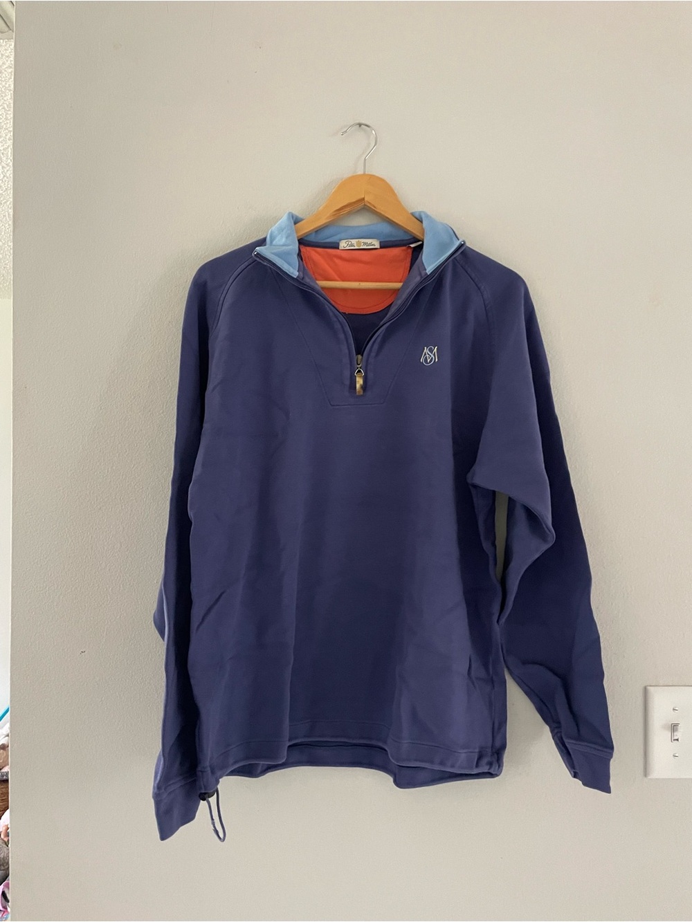 Peter Millar Blue/Purple Quarter-Zip Pullover Sweater
